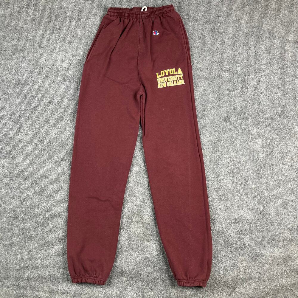 Champion Womens Sweatpants XS Maroon Loyola University New Orleans Joggers